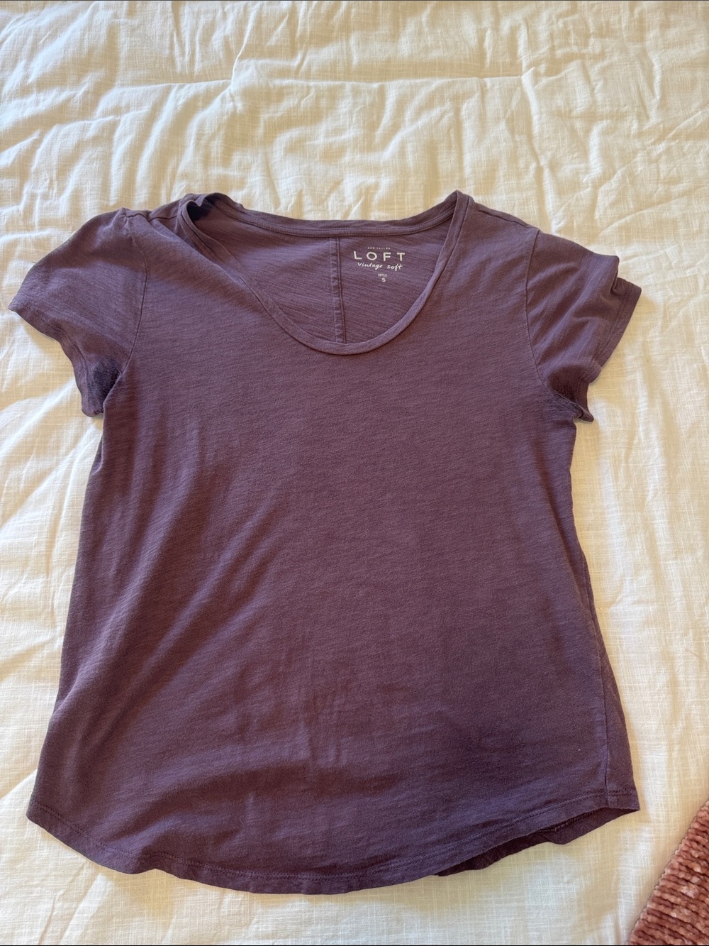 LOFT Women's Short Sleeve Tee in Deep Plum